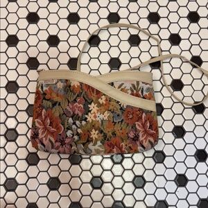 RARE Vintage Floral Tapestry Crossbody Bag